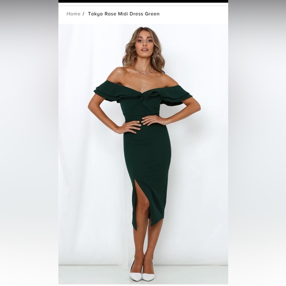 Hello Molly Midi Dress Green - Picture 1 of 3